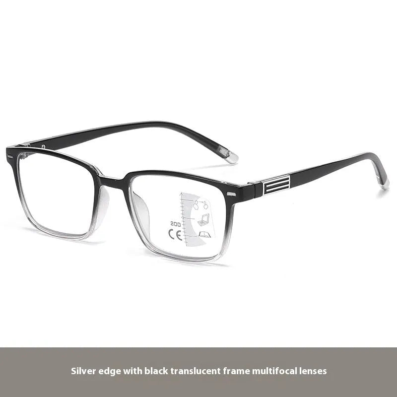 Multifocal photochromic reading glasses with anti blue light protection in various frame styles
