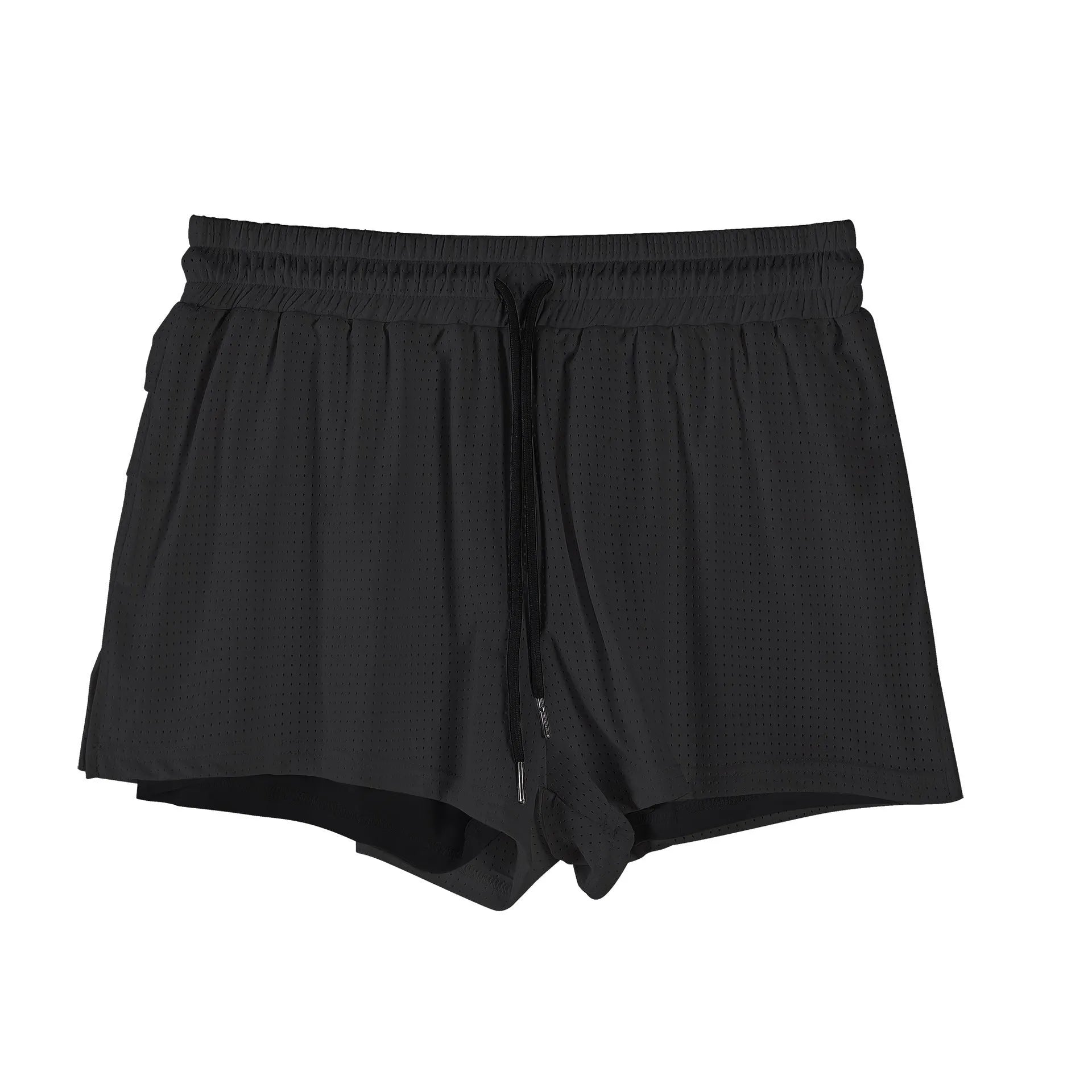 Men's quick-drying nylon summer shorts in mid waist sports leisure style in white and black