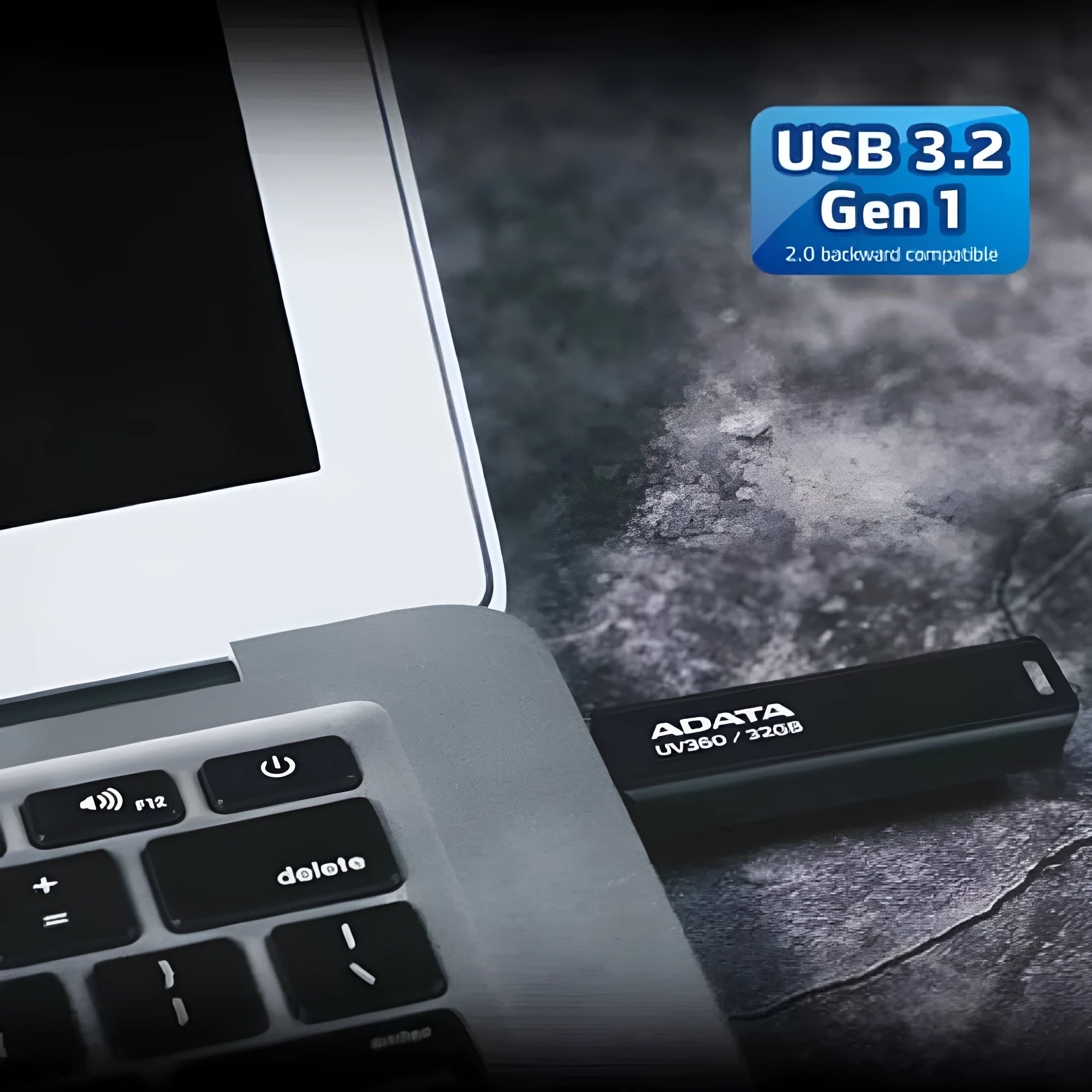 Black car-mounted USB flash drive with waterproof plastic case showing dimensions