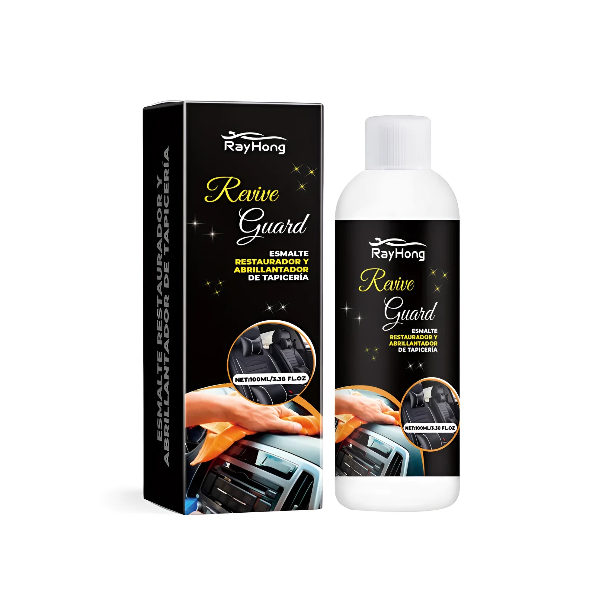 Box of car interior repair polish measuring 3.8 by 12.3 centimetres.