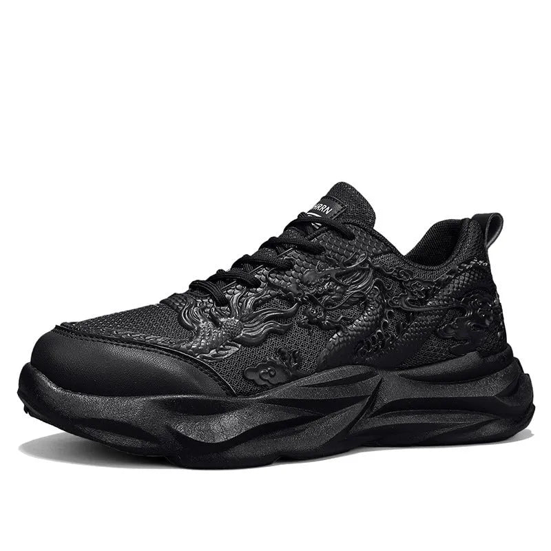 Casual fly knit sneakers in dragon colours with rubber sole for leisure activities