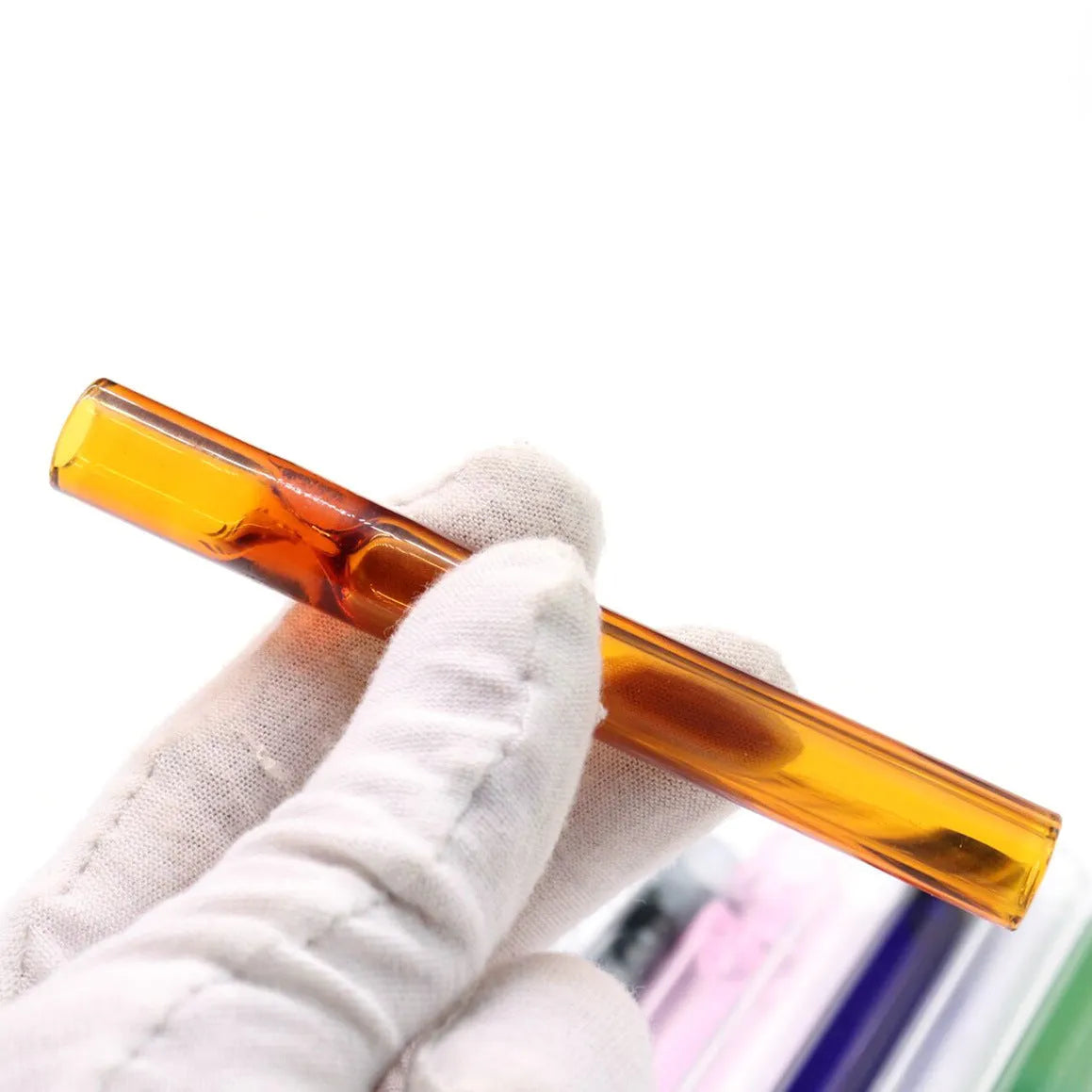 Transparent glass telescopic smoking pipe with straight suction nozzle