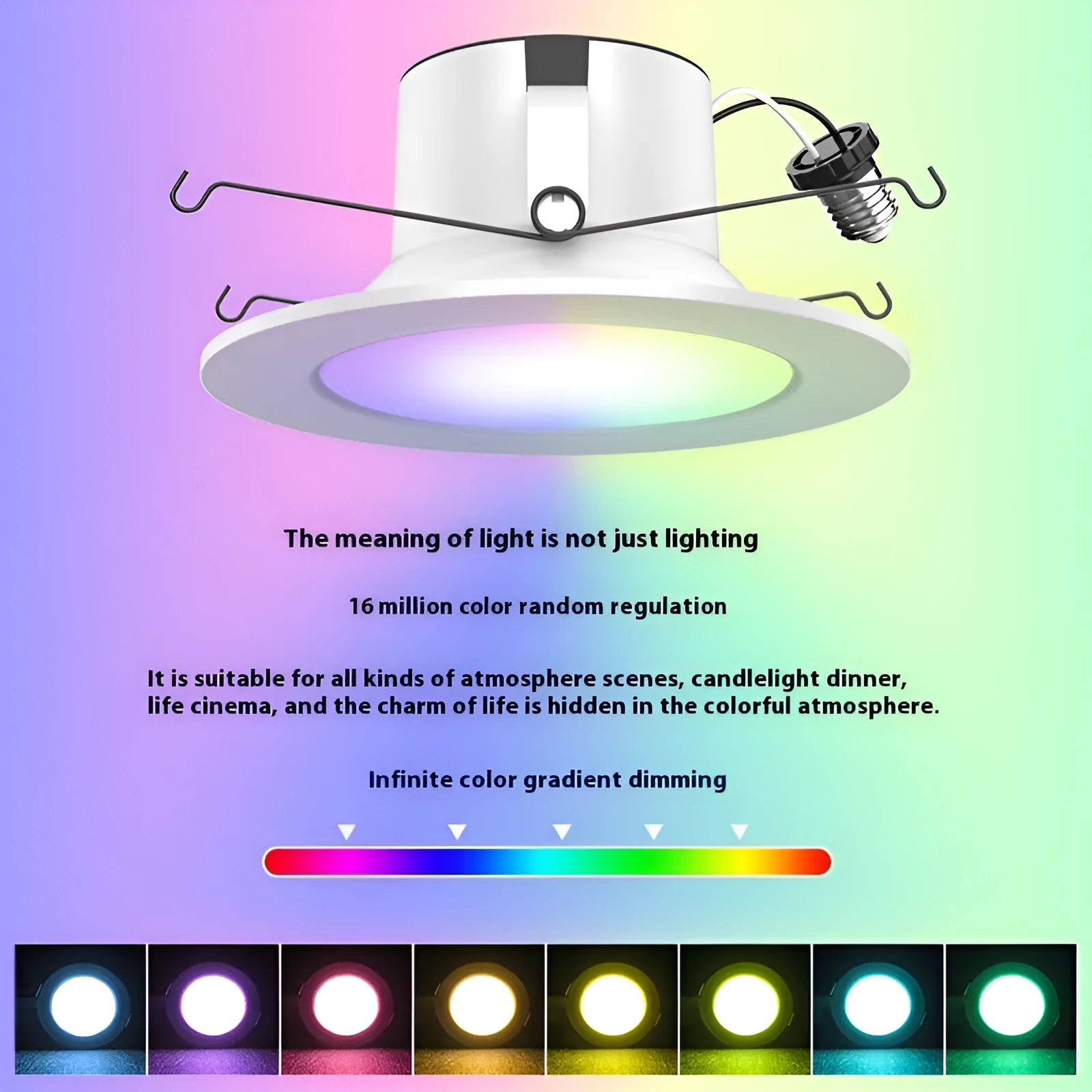 Smart RGBW colour changing ceiling lamp with remote control for WiFi and Bluetooth connectivity