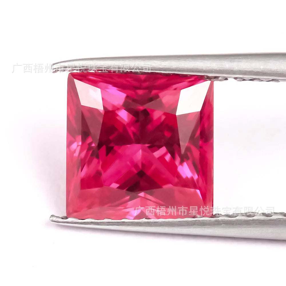 Lab-cultivated ruby gemstones in various cuts and carat weights for decorative use
