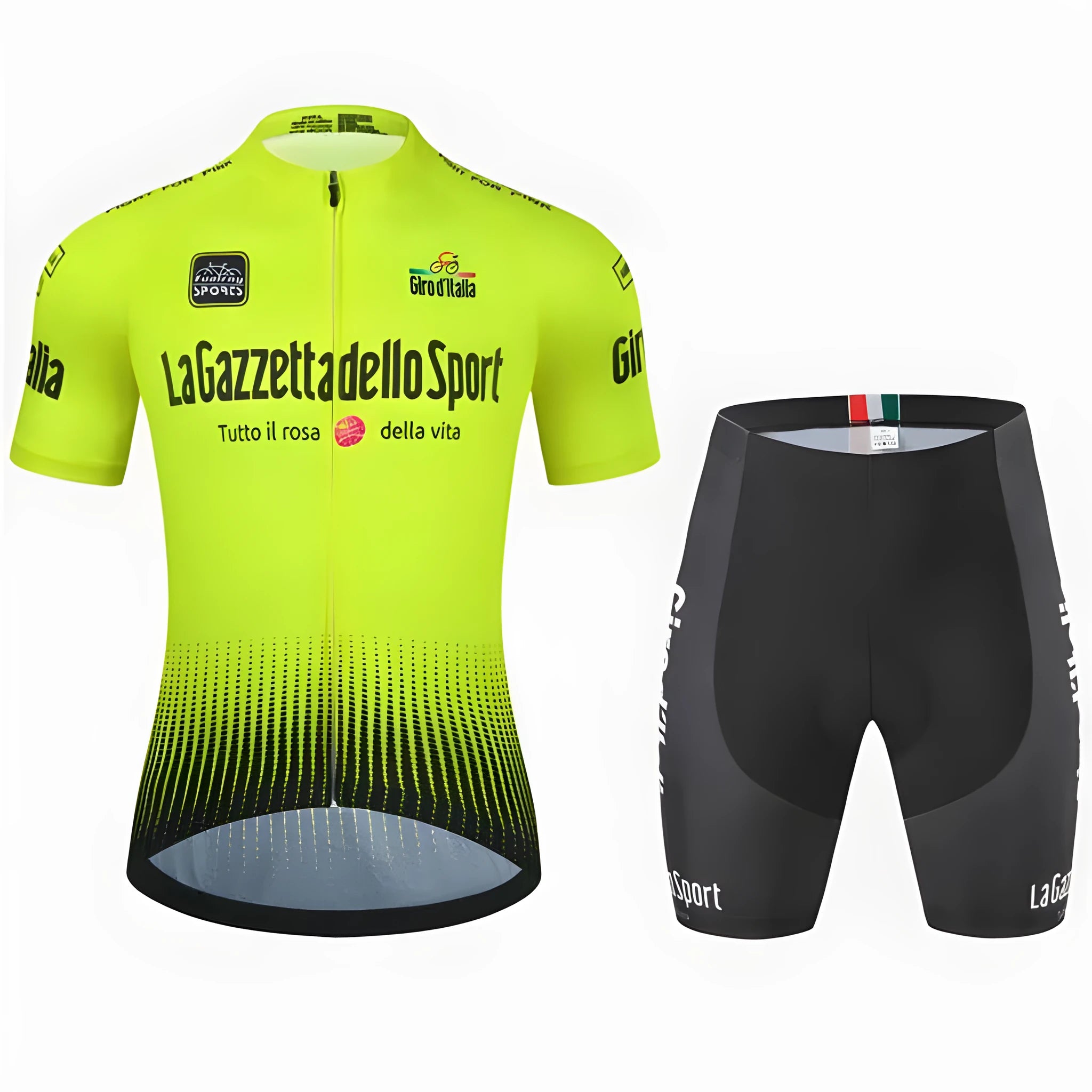 Cycling short sleeve suit in pattern design with quick-drying polyester fabric for summer road biking