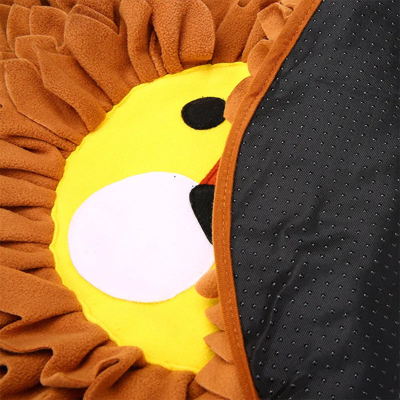 Lion Sniffing Pad brown pet toy blanket 33cm long 25cm wide for dogs and cats