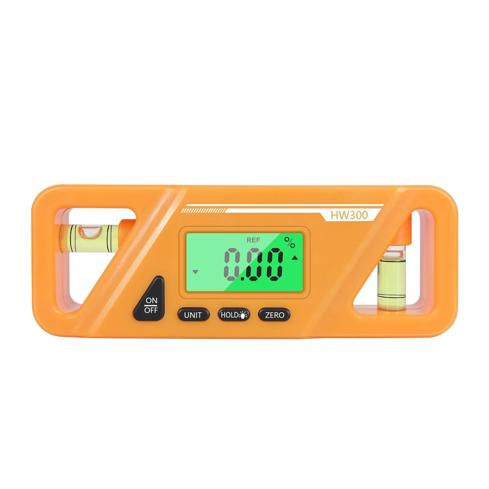 Black digital angle gauge with magnetic base and LCD display showing an angle reading.