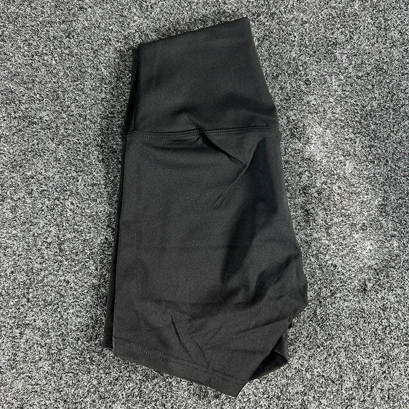 Women's high waist yoga shorts in quick-dry nylon fabric available in multiple colours