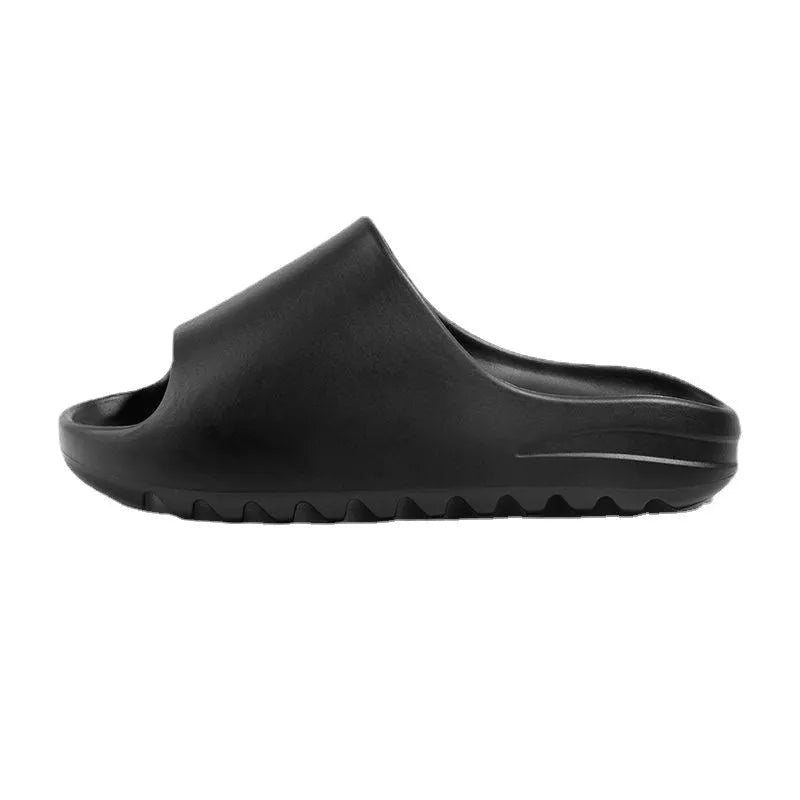 Women's thick sole EVA beach slippers in black, green, or brown colours, youth fashion style.