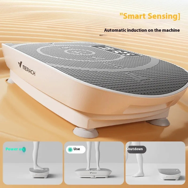 Grey portable vibration exercise machine with Bluetooth and 300kg capacity