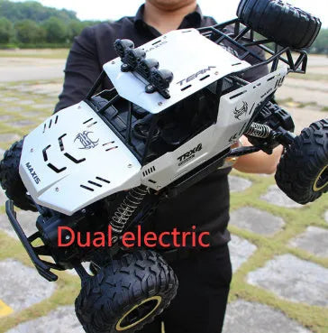 Black and silver 4WD remote control off-road climbing car with 2.4G wireless controller