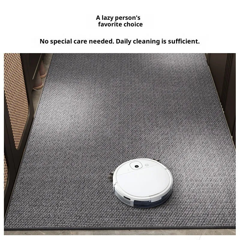 Linen doormat in solid colour at 60x90cm, available in gray, black, or brown options