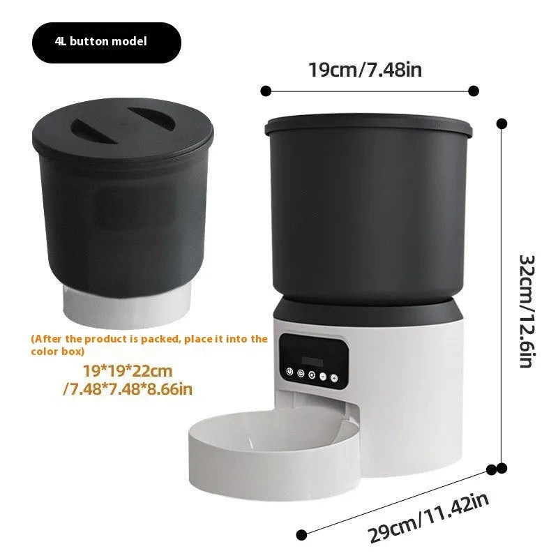 4L smart pet feeder with WIFI remote monitoring and timing function