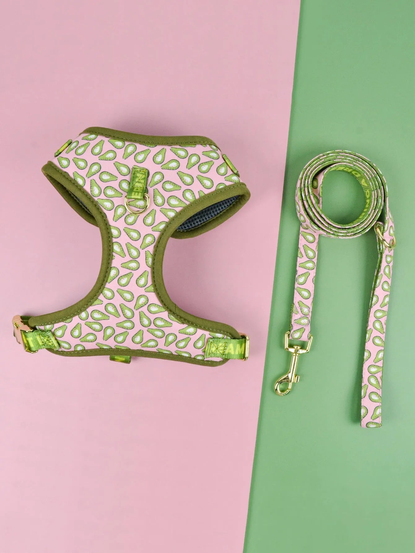 Polyester dog chest-back traction rope in multiple colours for medium and large breeds