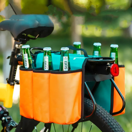 Black and orange bicycle double-sided beverage shelf bag with 2L capacity