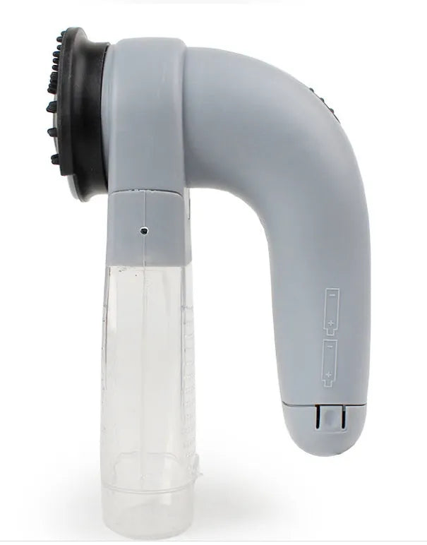 Grey portable pet hair remover vacuum cleaner with soft rubber head for grooming dogs and cats