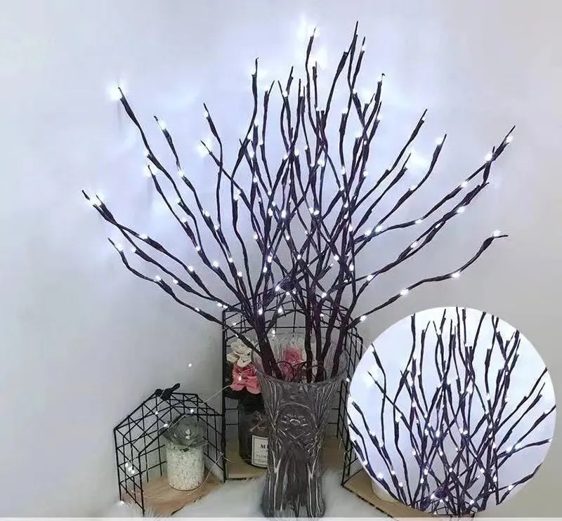 LED simulation branch tree light with adjustable colours in vase display