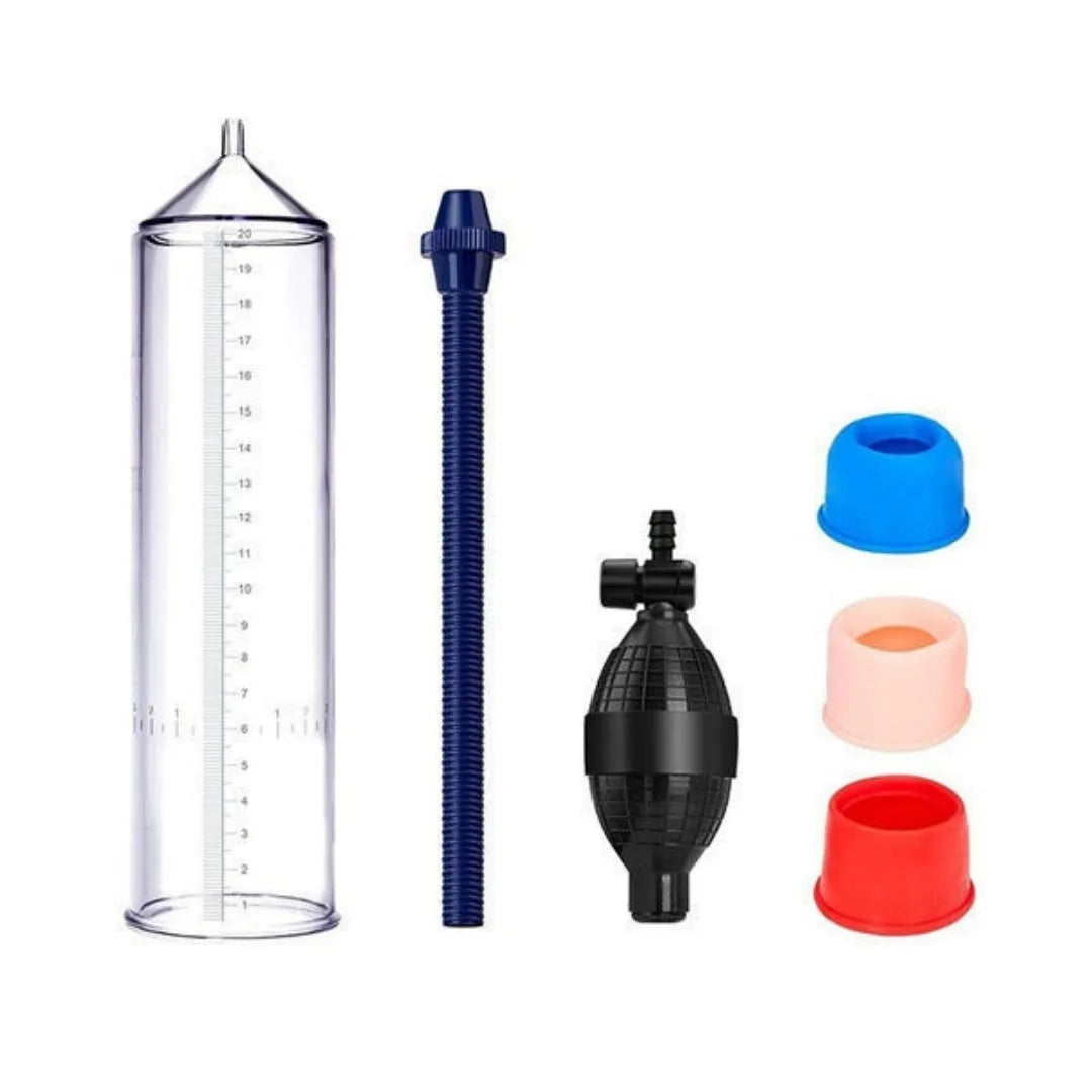 Custom male silicone cover and parts for a penis simulator exercise machine.