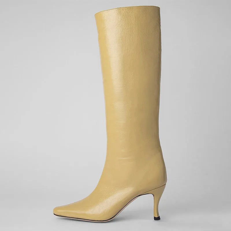 Women's square toe cowboy boots in microfiber, shown in multiple colour options.