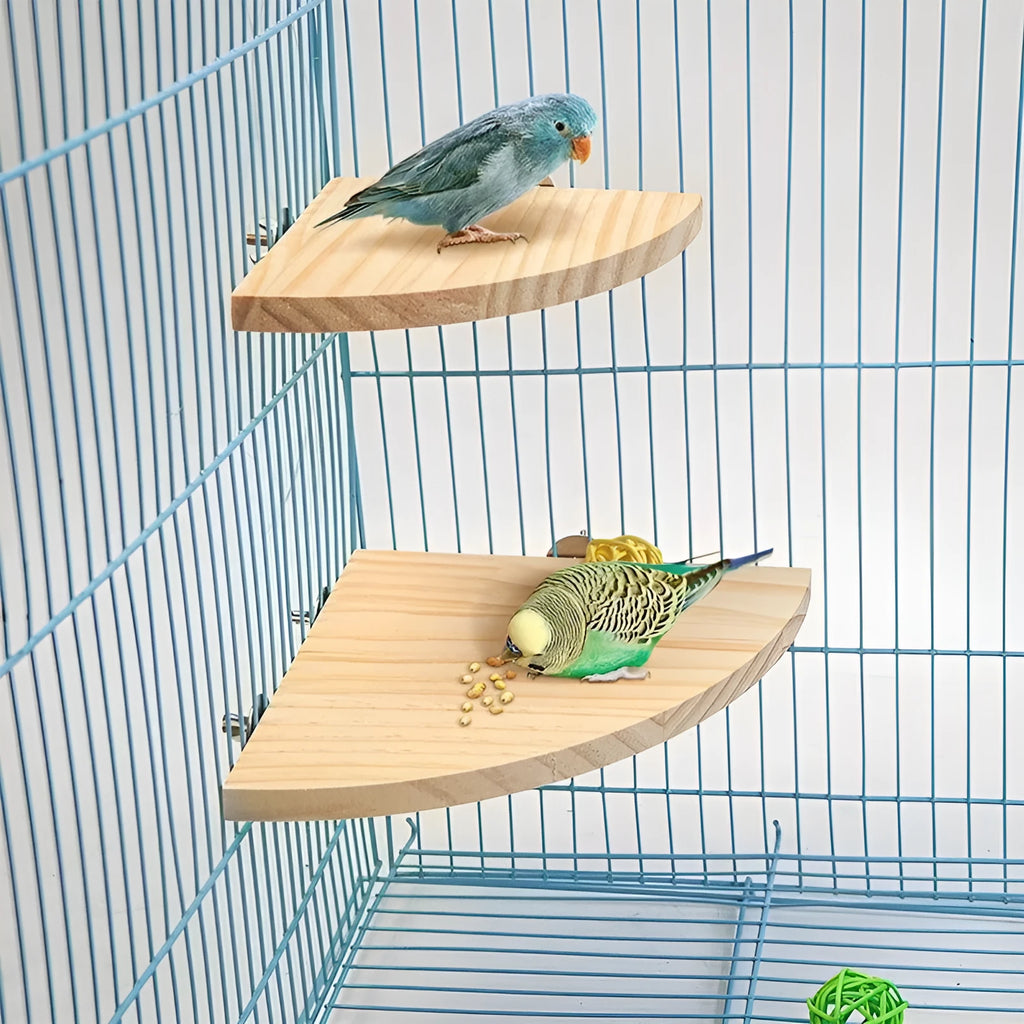 Solid wood bird cage climbing and playing jumping platform standing board with multiple size options