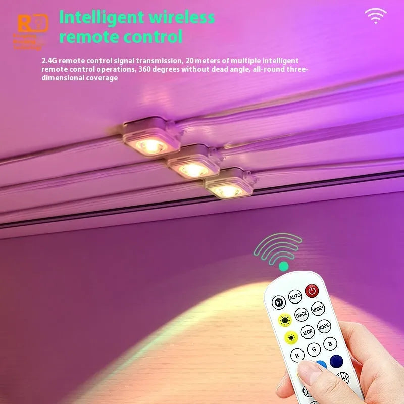 Outdoor eaves lighting string with planets design and remote control for courtyard decoration