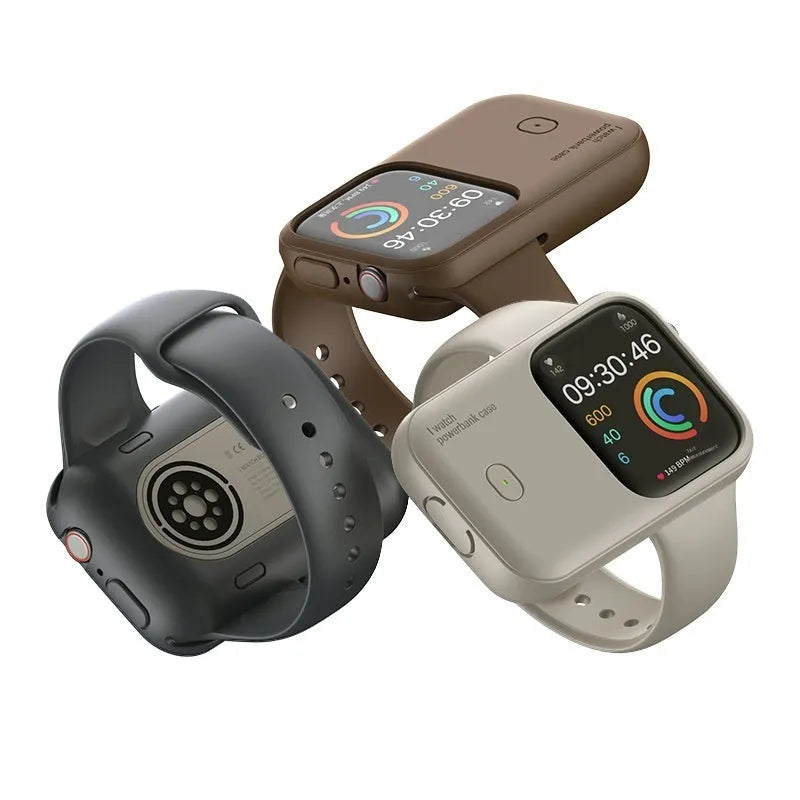 Apple Watch portable wireless charging case with silicone protective cover and polymer battery