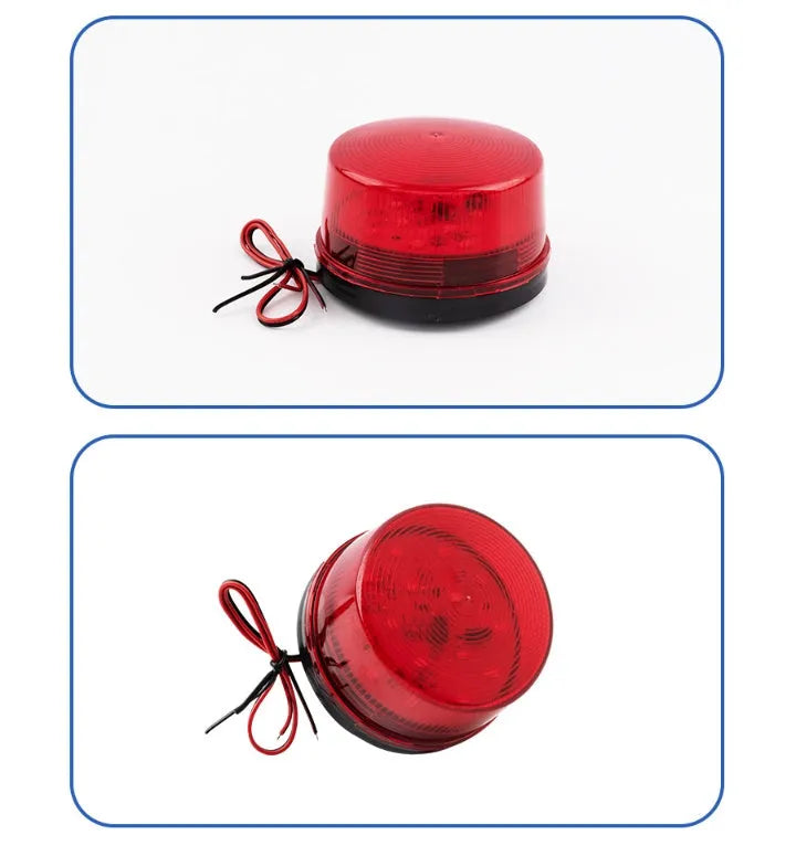 HC-79 24v warning alarm light unit with strobe and sound, 73mm diameter compact design