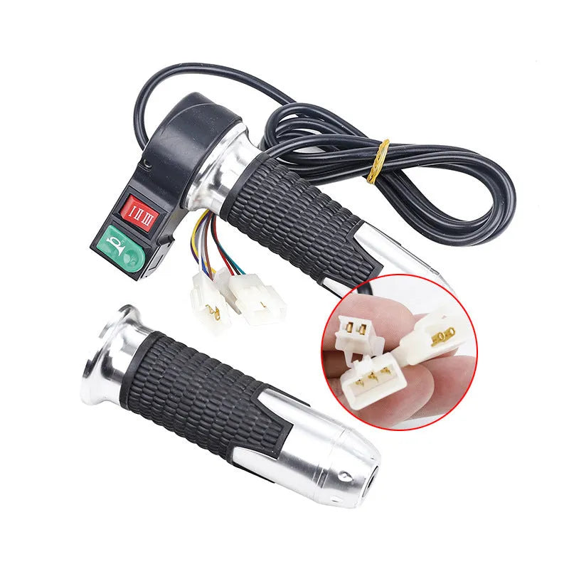 Electric car accelerator modification kit with three-speed rotating handle and multiple handle options