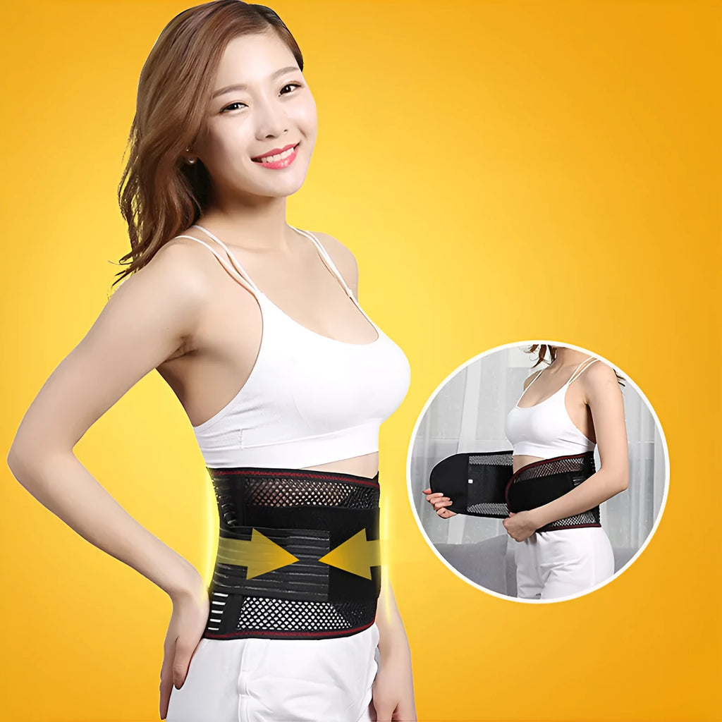 Black steel plate waist support belt for adult sports and fitness activities