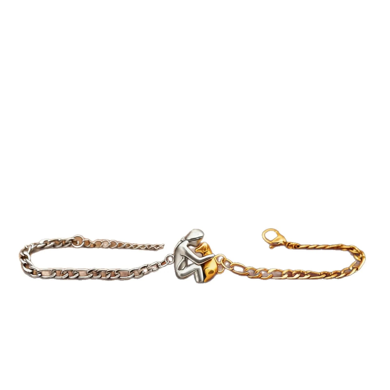 Women's gold-plated copper bracelet in gold finish with solid link construction