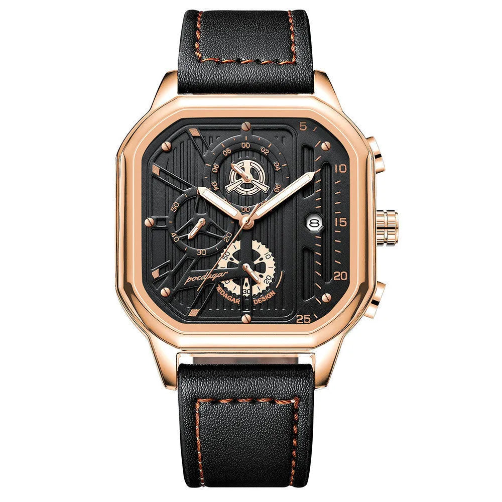 Men's sports quartz watch with 8mm thick belt-style strap in multiple colour variations
