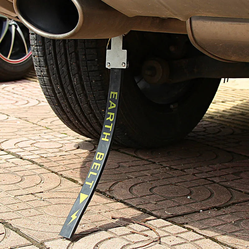 Black car electrostatic grounding belt with rubber casing and copper wire, 370mm long