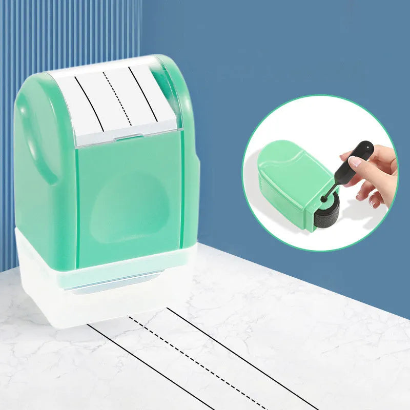 Rectangular plastic roller seal for English line marking in seven colour options