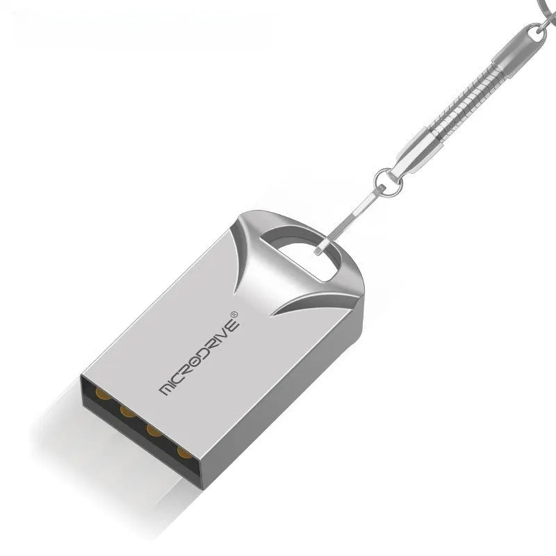 Mini metal USB flash drive in black or silver with compact 23x12x8mm dimensions
