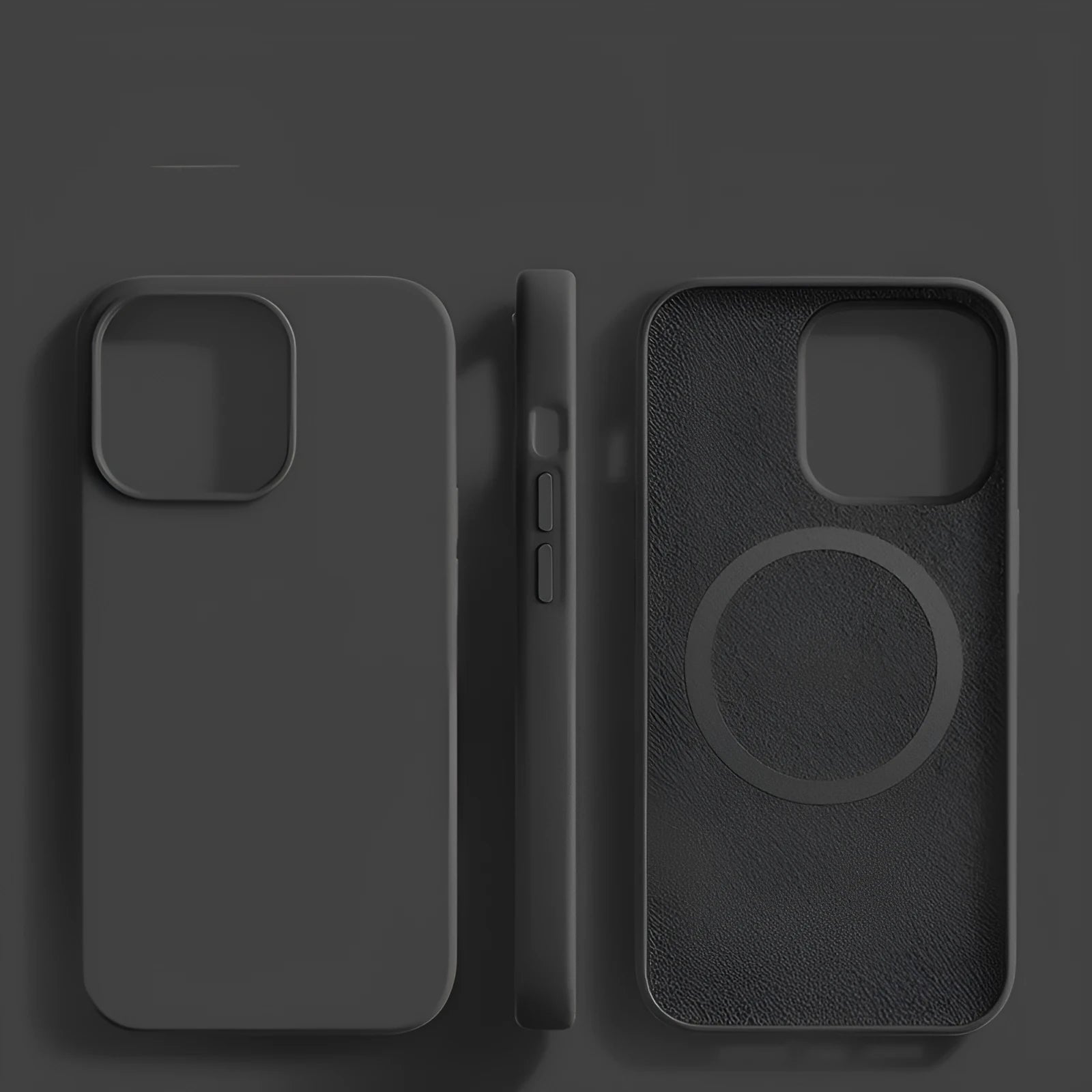 Frosted liquid silicone magnetic phone case for iPhone 13 Pro in Antique White with shockproof anti-fall protection