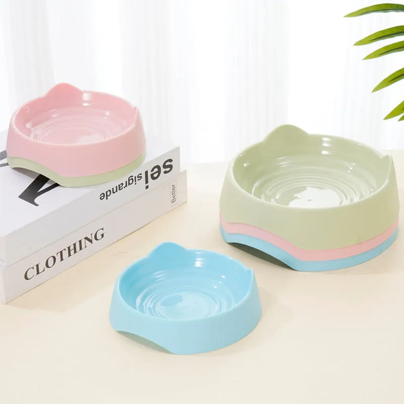 Ceramic dog slow feeder bowl with puzzle maze design in blue, green, or pink