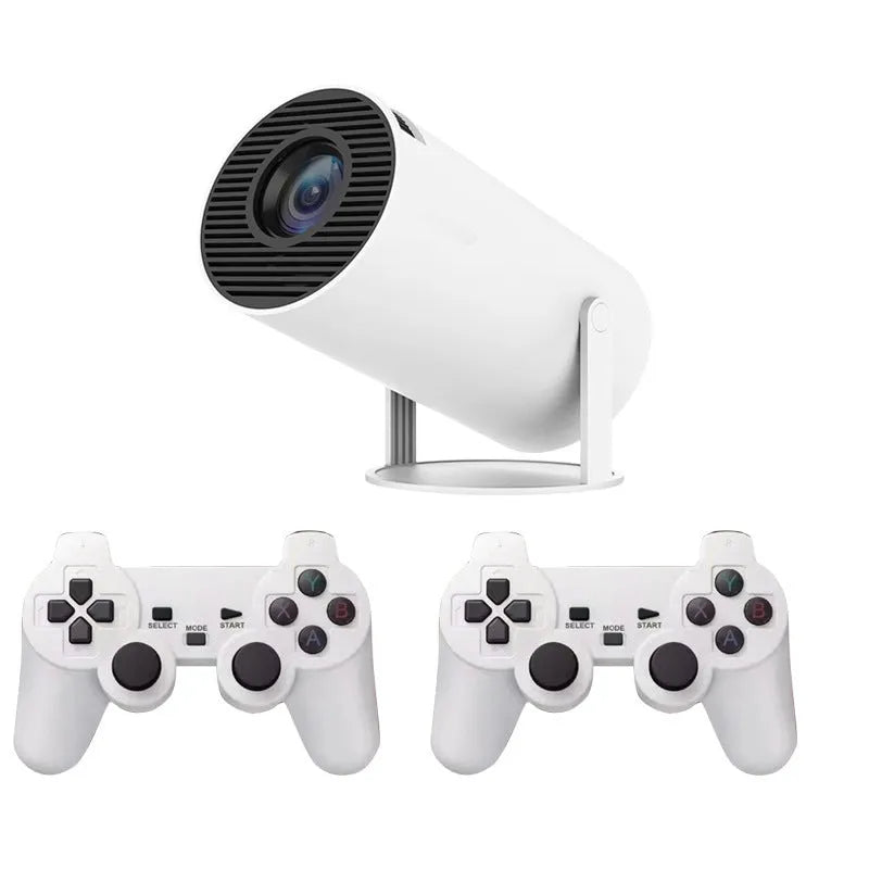 White Barrel X10 PLUS portable smart wall projection game machine with remote and gamepad
