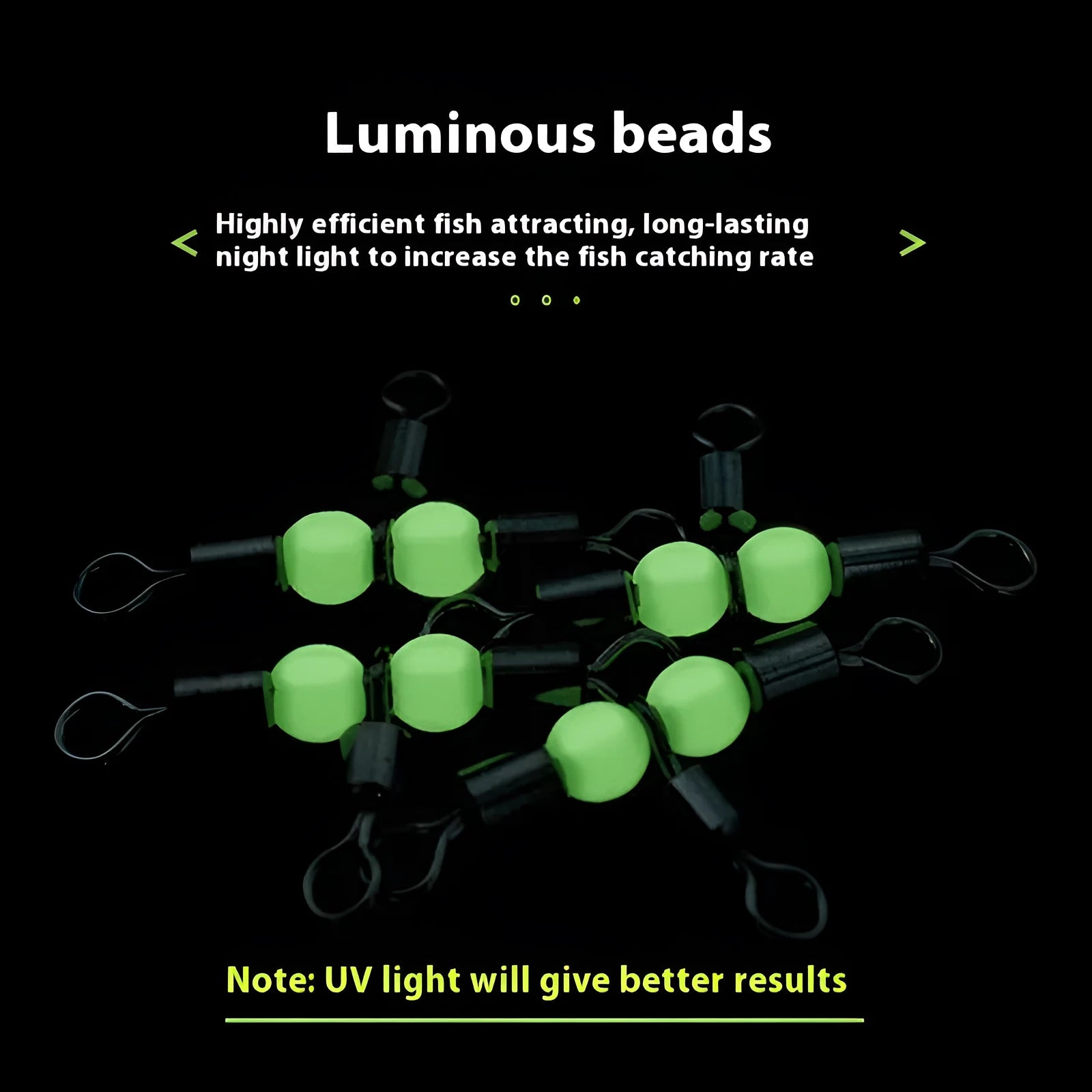 Copper luminous three-fork fishing swivel accessories in bulk pack of 10 for T-type balance fork systems