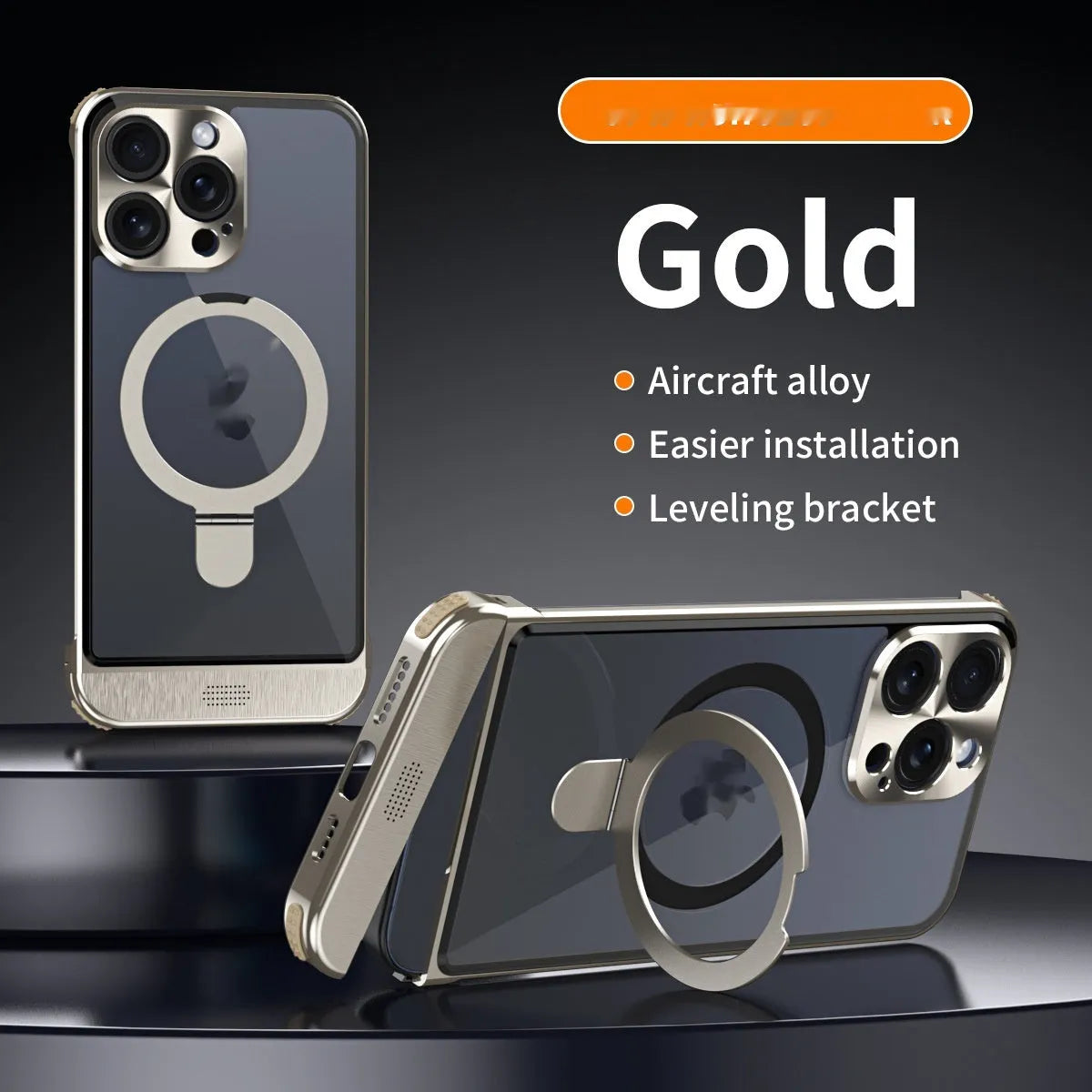 Half pack phone case with magnetic bracket and suction for iPhone in silver gray