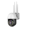White 360 degree dome surveillance camera with 5MP lens and infrared night vision for outdoor security