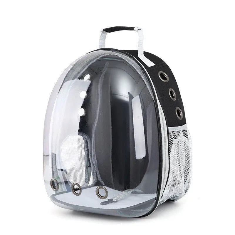 Grey PC astronaut-style cat carrier bag with side opening and large interior space.