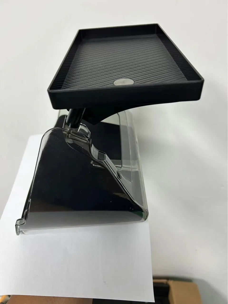Black ABS plastic storage box for Tesla Model 3 and Y centre console.