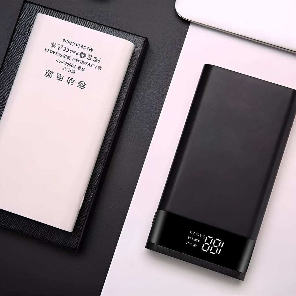 Digital display power bank DIY kit components with plastic shell and circuit board