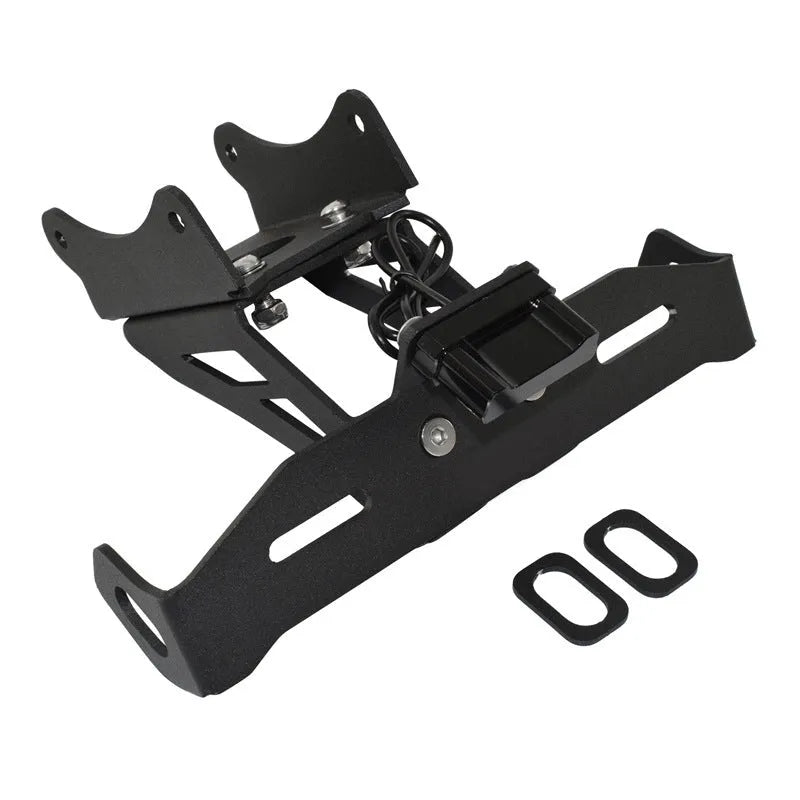 Black aluminium alloy rear licence plate bracket for Honda motorcycles on short tail modifications