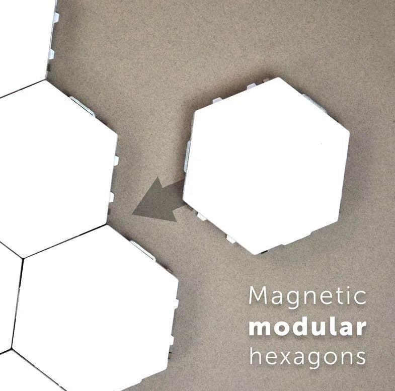 Honeycomb modular wall lamp with touch control and LED beads in modern minimalist design
