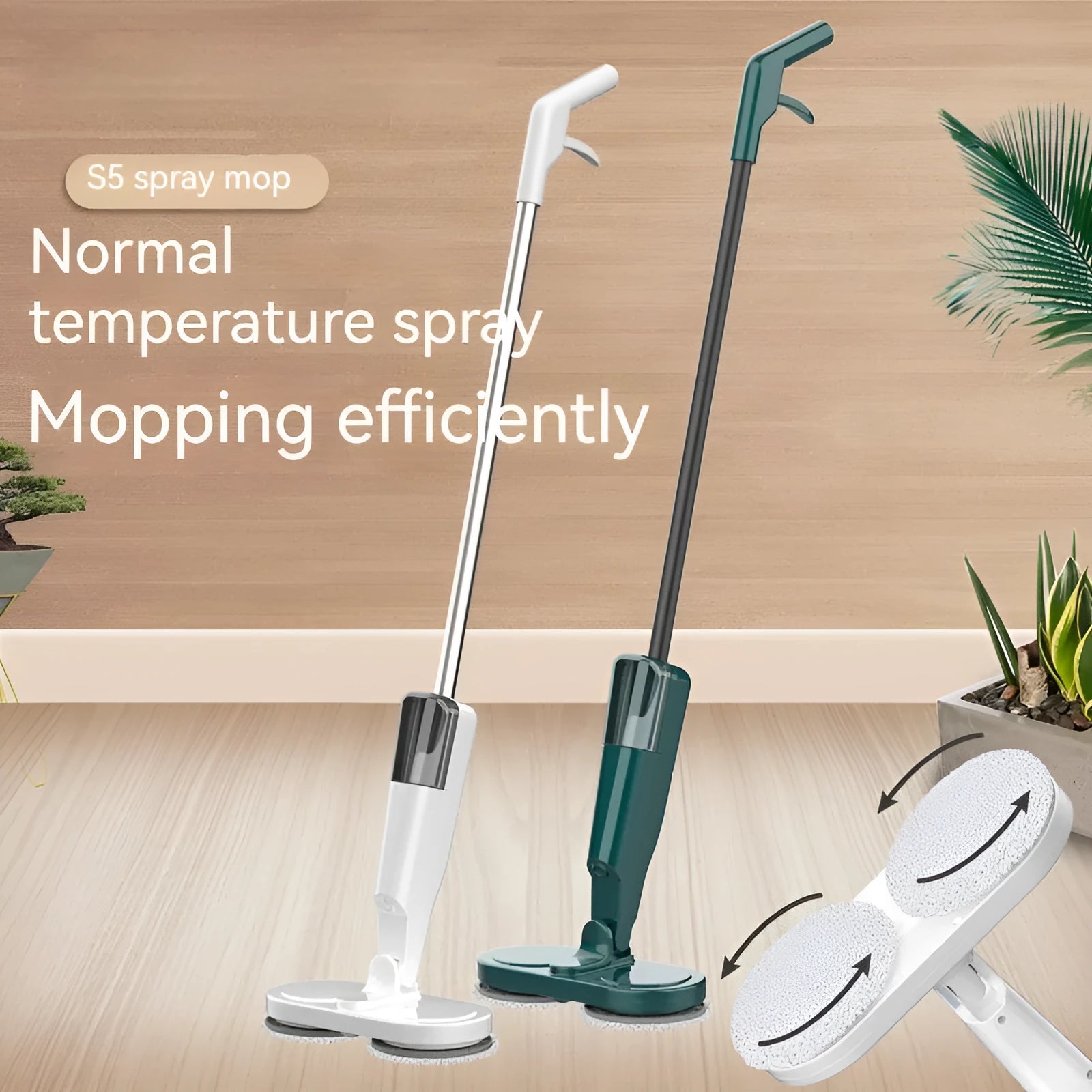 S5 Green wireless robot vacuum and mop all-in-one cleaning machine with hand wash-free basin.