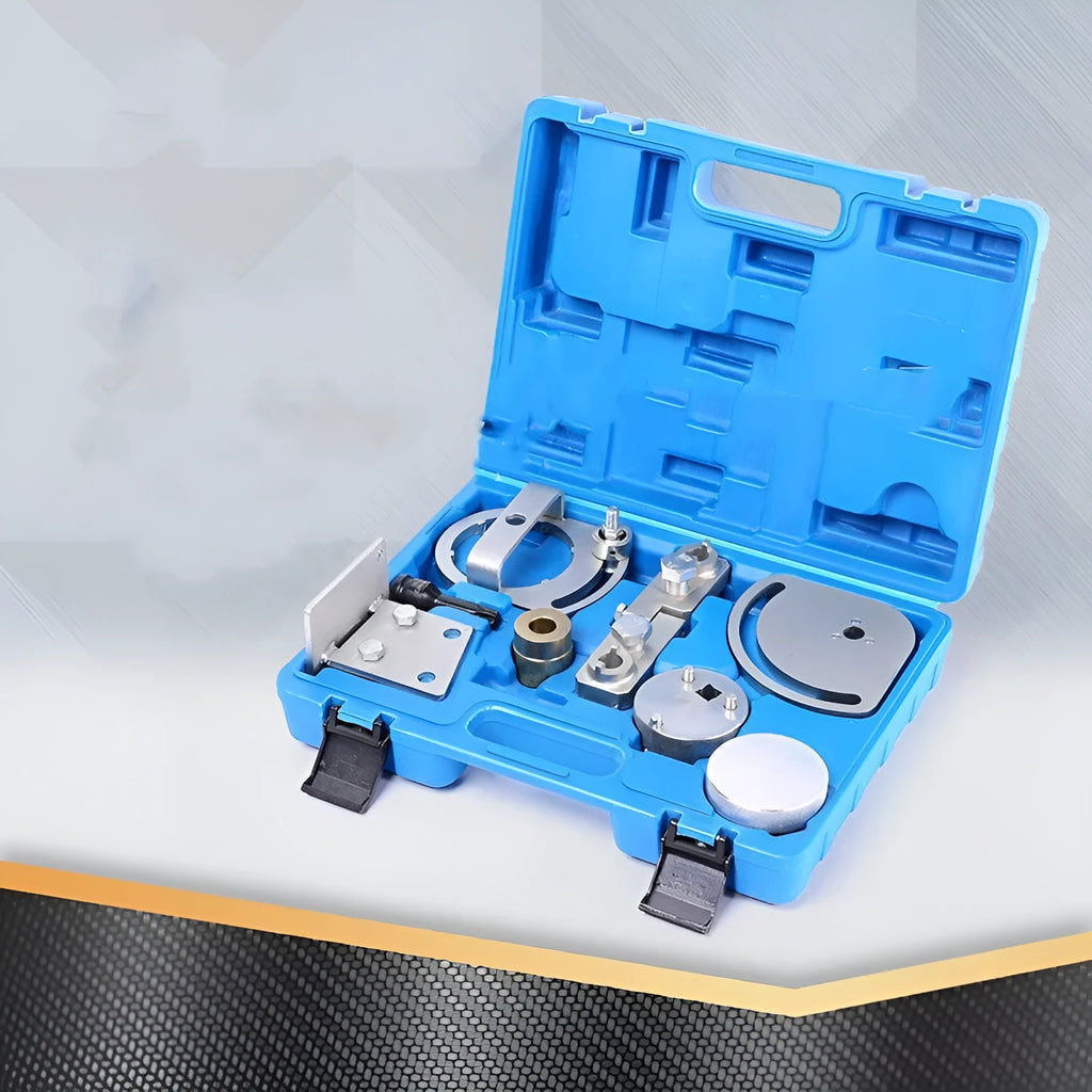 Volvo engine timing tool set with 8 carbon steel pieces for cylinder head alignment procedures