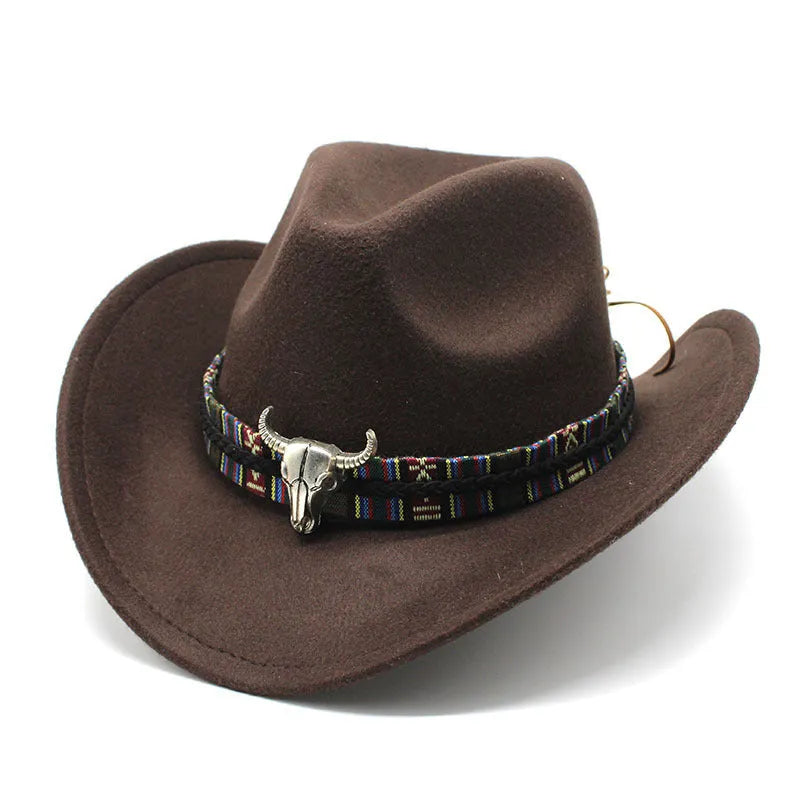 Polyester cowboy hat with bell crown in multiple colour options showing Western styling