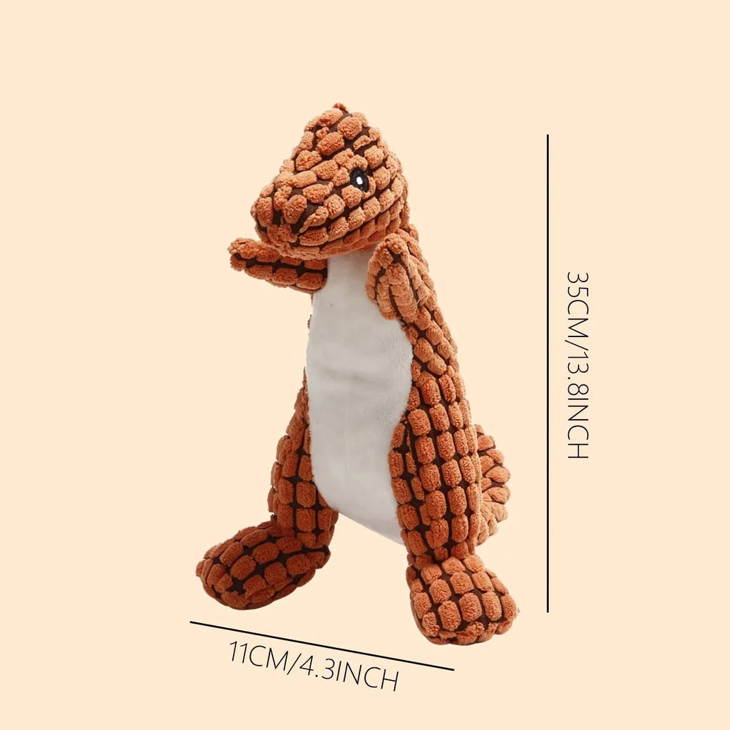Sound-making bite-resistant dog chew toy in grey, green or orange for puppies and large breeds