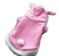 Pink fleece pet cat hoodie jacket with rabbit ear hood for small dogs and cats